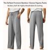 image:imageWiWi Mens Pajama Pants Soft Viscose Bamboo 1 or 2 Pack Sleep Lounge Bottoms Comfy Pj Loungewear with Pockets S4XAheather Grey