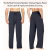 image:imageWiWi Mens Pajama Pants Soft Viscose Bamboo 1 or 2 Pack Sleep Lounge Bottoms Comfy Pj Loungewear with Pockets S4XAmidnight Blue