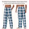 image:imageWiWi Mens Pajama Pants Soft Viscose Bamboo 1 or 2 Pack Sleep Lounge Bottoms Comfy Pj Loungewear with Pockets S4XAnavyGreen Plaid