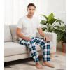 image:imageWiWi Mens Pajama Pants Soft Viscose Bamboo 1 or 2 Pack Sleep Lounge Bottoms Comfy Pj Loungewear with Pockets S4XAnavyGreen Plaid