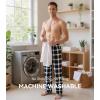 image:imageWiWi Mens Pajama Pants Soft Viscose Bamboo 1 or 2 Pack Sleep Lounge Bottoms Comfy Pj Loungewear with Pockets S4XAnavyGreen Stripe Plaid