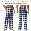 image:imageWiWi Mens Pajama Pants Soft Viscose Bamboo 1 or 2 Pack Sleep Lounge Bottoms Comfy Pj Loungewear with Pockets S4XAnavyGreen Stripe Plaid