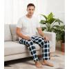 image:imageWiWi Mens Pajama Pants Soft Viscose Bamboo 1 or 2 Pack Sleep Lounge Bottoms Comfy Pj Loungewear with Pockets S4XAnavyGreen Stripe Plaid