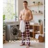 image:imageWiWi Mens Pajama Pants Soft Viscose Bamboo 1 or 2 Pack Sleep Lounge Bottoms Comfy Pj Loungewear with Pockets S4XAnavyRed Plaid