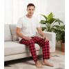 image:imageWiWi Mens Pajama Pants Soft Viscose Bamboo 1 or 2 Pack Sleep Lounge Bottoms Comfy Pj Loungewear with Pockets S4XAred Buffalo Plaid