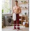 image:imageWiWi Mens Pajama Pants Soft Viscose Bamboo 1 or 2 Pack Sleep Lounge Bottoms Comfy Pj Loungewear with Pockets S4XAred Buffalo Plaid