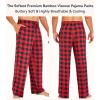 image:imageWiWi Mens Pajama Pants Soft Viscose Bamboo 1 or 2 Pack Sleep Lounge Bottoms Comfy Pj Loungewear with Pockets S4XAred Buffalo Plaid