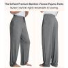 image:imageWiWi Mens Pajama Pants Soft Viscose Bamboo 1 or 2 Pack Sleep Lounge Bottoms Comfy Pj Loungewear with Pockets S4XBdark Heather Grey