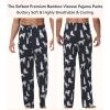 image:imageWiWi Mens Pajama Pants Soft Viscose Bamboo 1 or 2 Pack Sleep Lounge Bottoms Comfy Pj Loungewear with Pockets S4XBdog