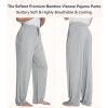 image:imageWiWi Mens Pajama Pants Soft Viscose Bamboo 1 or 2 Pack Sleep Lounge Bottoms Comfy Pj Loungewear with Pockets S4XBlight Heather Grey