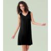 image:imageWiWi Nightgown for Women Super Soft Sleeveless Sleepwear Cool Vneck Sleep Shirts Bamboo Viscose Pj Gown S4XAblack