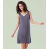 image:imageWiWi Nightgown for Women Super Soft Sleeveless Sleepwear Cool Vneck Sleep Shirts Bamboo Viscose Pj Gown S4XAdark Grey