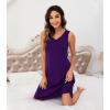 image:imageWiWi Nightgown for Women Super Soft Sleeveless Sleepwear Cool Vneck Sleep Shirts Bamboo Viscose Pj Gown S4XAdark Purple