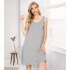 image:imageWiWi Nightgown for Women Super Soft Sleeveless Sleepwear Cool Vneck Sleep Shirts Bamboo Viscose Pj Gown S4XAheather Grey