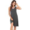 image:imageWiWi Nightgown for Women Super Soft Sleeveless Sleepwear Cool Vneck Sleep Shirts Bamboo Viscose Pj Gown S4XAiron Grey