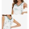 image:imageWiWi Nightgown for Women Super Soft Sleeveless Sleepwear Cool Vneck Sleep Shirts Bamboo Viscose Pj Gown S4XAleaf