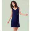 image:imageWiWi Nightgown for Women Super Soft Sleeveless Sleepwear Cool Vneck Sleep Shirts Bamboo Viscose Pj Gown S4XAnavy