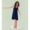 image:imageWiWi Nightgown for Women Super Soft Sleeveless Sleepwear Cool Vneck Sleep Shirts Bamboo Viscose Pj Gown S4XAnavy