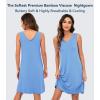 image:imageWiWi Nightgown for Women Super Soft Sleeveless Sleepwear Cool Vneck Sleep Shirts Bamboo Viscose Pj Gown S4XAsky Blue