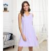 image:imageWiWi Nightgown for Women Super Soft Sleeveless Sleepwear Cool Vneck Sleep Shirts Bamboo Viscose Pj Gown S4XAtaro Purple