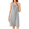 image:imageWiWi Nightgown for Women Super Soft Sleeveless Sleepwear Cool Vneck Sleep Shirts Bamboo Viscose Pj Gown S4XCheather Grey