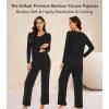 image:imageWiWi Pajamas for Women Long Sleeve Cooling Sleepwear Pants Set Super Soft Pj Viscose from Bamboo Loungewear Sets SXXLAblack