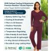 image:imageWiWi Pajamas for Women Long Sleeve Cooling Sleepwear Pants Set Super Soft Pj Viscose from Bamboo Loungewear Sets SXXLAbrownish Red