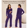 image:imageWiWi Pajamas for Women Long Sleeve Cooling Sleepwear Pants Set Super Soft Pj Viscose from Bamboo Loungewear Sets SXXLAdark Purple