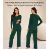 image:imageWiWi Pajamas for Women Long Sleeve Cooling Sleepwear Pants Set Super Soft Pj Viscose from Bamboo Loungewear Sets SXXLAfence Green