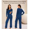 image:imageWiWi Pajamas for Women Long Sleeve Cooling Sleepwear Pants Set Super Soft Pj Viscose from Bamboo Loungewear Sets SXXLAink Blue