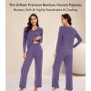 image:imageWiWi Pajamas for Women Long Sleeve Cooling Sleepwear Pants Set Super Soft Pj Viscose from Bamboo Loungewear Sets SXXLAlavender