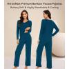 image:imageWiWi Pajamas for Women Long Sleeve Cooling Sleepwear Pants Set Super Soft Pj Viscose from Bamboo Loungewear Sets SXXLApeacock Blue