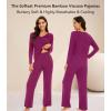 image:imageWiWi Pajamas for Women Long Sleeve Cooling Sleepwear Pants Set Super Soft Pj Viscose from Bamboo Loungewear Sets SXXLApurplish Red