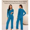 image:imageWiWi Pajamas for Women Long Sleeve Cooling Sleepwear Pants Set Super Soft Pj Viscose from Bamboo Loungewear Sets SXXLAteal Blue