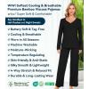 image:imageWiWi Pajamas for Women Long Sleeve Cooling Sleepwear Pants Set Super Soft Pj Viscose from Bamboo Loungewear Sets SXXLCblack