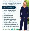 image:imageWiWi Pajamas for Women Long Sleeve Cooling Sleepwear Pants Set Super Soft Pj Viscose from Bamboo Loungewear Sets SXXLCnavy