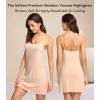 image:imageWiWi Slip Dress for Women Bamboo Viscose Spaghetti Strap Lingerie Sexy Cool Nightgowns Soft Sleep Chemise S4XStyle Cbeige