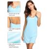 image:imageWiWi Slip Dress for Women Bamboo Viscose Spaghetti Strap Lingerie Sexy Cool Nightgowns Soft Sleep Chemise S4XStyle Cpale Blue