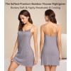 image:imageWiWi Slip Dress for Women Bamboo Viscose Spaghetti Strap Lingerie Sexy Cool Nightgowns Soft Sleep Chemise S4XStyle Cpurplish Grey
