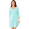 image:imageWiWi Super Soft Nightgowns for Women 34 Sleeve Cooling Nightshirts Sleepwear Bamboo Viscose Dress S4XAaqua