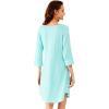 image:imageWiWi Super Soft Nightgowns for Women 34 Sleeve Cooling Nightshirts Sleepwear Bamboo Viscose Dress S4XAaqua