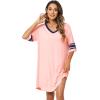 image:imageWiWi Super Soft Nightgowns for Women 34 Sleeve Cooling Nightshirts Sleepwear Bamboo Viscose Dress S4XBblush PinkNavy