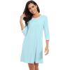 image:imageWiWi Super Soft Nightgowns for Women 34 Sleeve Cooling Nightshirts Sleepwear Bamboo Viscose Dress S4XDaqua