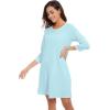 image:imageWiWi Super Soft Nightgowns for Women 34 Sleeve Cooling Nightshirts Sleepwear Bamboo Viscose Dress S4XDaqua