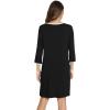 image:imageWiWi Super Soft Nightgowns for Women 34 Sleeve Cooling Nightshirts Sleepwear Bamboo Viscose Dress S4XDblack