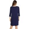 image:imageWiWi Super Soft Nightgowns for Women 34 Sleeve Cooling Nightshirts Sleepwear Bamboo Viscose Dress S4XDnavy