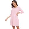 image:imageWiWi Super Soft Nightgowns for Women 34 Sleeve Cooling Nightshirts Sleepwear Bamboo Viscose Dress S4XDpink
