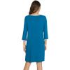 image:imageWiWi Super Soft Nightgowns for Women 34 Sleeve Cooling Nightshirts Sleepwear Bamboo Viscose Dress S4XDteal Blue