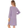 image:imageWiWi Super Soft Nightgowns for Women 34 Sleeve Cooling Nightshirts Sleepwear Bamboo Viscose Dress S4XEviolet