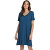 image:imageWiWi Viscose Bamboo Nightgowns for Women Short Sleeve Sleepwear Super Soft Sleep Shirt Cooling Plus Size Loungewear S4XAink Blue